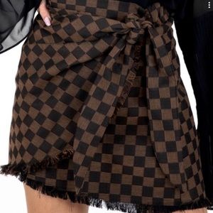 Judith March Checkmate Jacquard Wrap Skirt